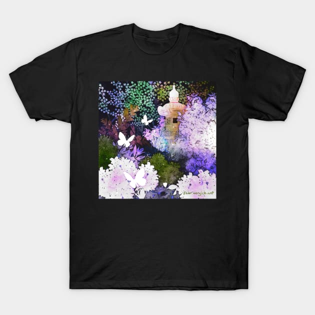 Mystical Forest Butterfly Shrine T-Shirt by venglehart